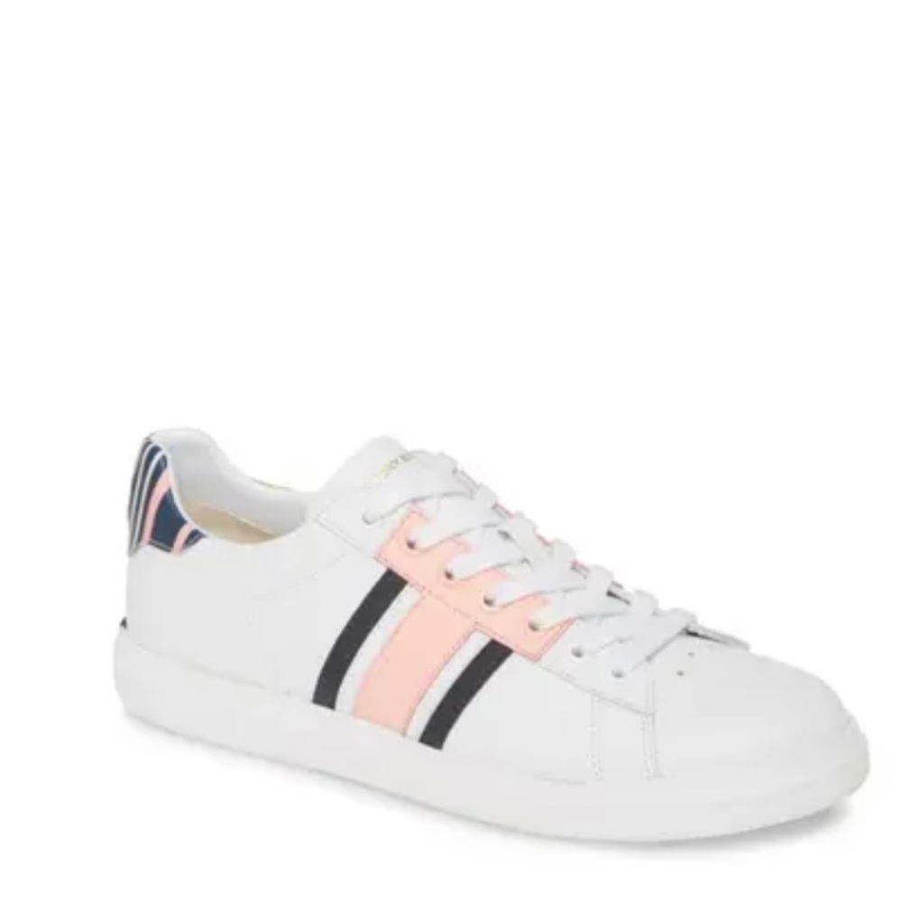 Tory Burch Howell Chewron Sneaker in Titanium White/Tory Navy/Mul